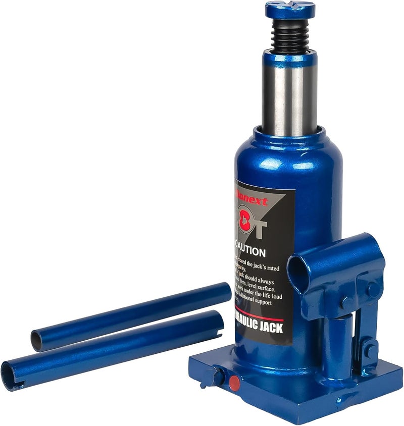 Donext جاك هيدروليكي زجاجة 8 طن / 17637 رطل، جاك سيارة أزرق، نطاق رفع 7.48-14.6 بوصة، جاك زجاجة ملحوم للسيارة، بيك أب، شاحنة، RV، إصلاح السيارات - Image 1